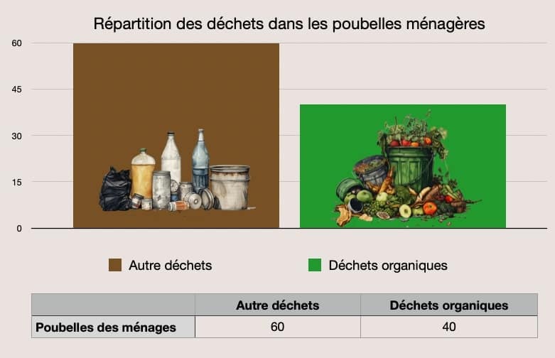 poubelles pourcentage déchets organiques